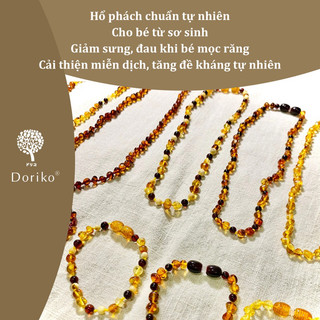 Set vòng cổ & vòng tay/chân hổ phách cho bé
