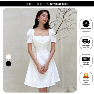 Đầm xòe tay phồng dự tiệc xếp nhún ngực sang trọng bbstore's -d2363