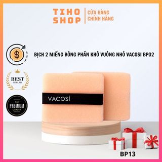 Bịch 2 Miếng Bông Phấn Khô Vuông Nhỏ VACOSI BP02