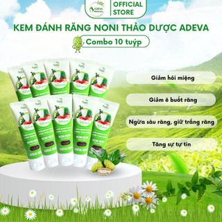 Set 10 Tuyp Kem đánh răng thảo dược NONI giảm hôi miệng hiệu quả, sạch trắng răng không chưa flour tốt cho răng niềng