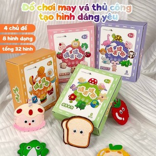 Bộ dụng cụ may vá thủ công cho bé kèm kim khâu và chỉ, bộ đồ chơi dụng cụ máy vá cho bé rèn tính tập trung kiên nhẫn