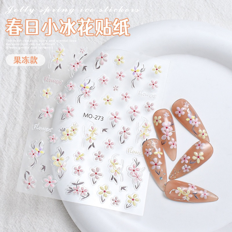 Stick hoa lụa nổi 5d- phụ kiện trang trí nail