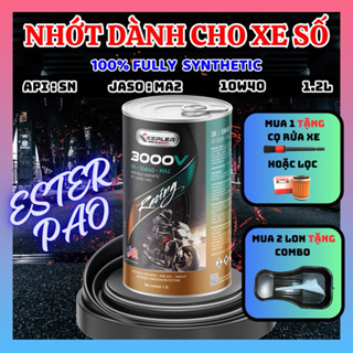 Dầu nhớt xe số KEPLER 3000V SN 10W40 (1.2L), dầu tổng hợp ESTER + PAO, êm, bốc, mát máy, giảm ma sát, giảm mài mòn