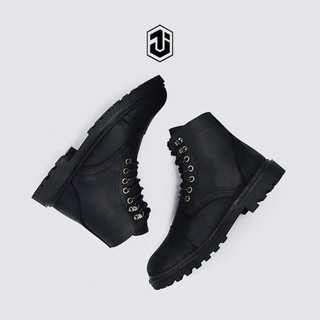 Giày combat boots iron black j1, da bò sáp đế cao su bảo hành 12 tháng