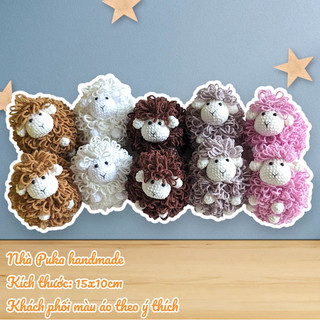 Cừu bông bằng len HandMade thú nhồi bông len