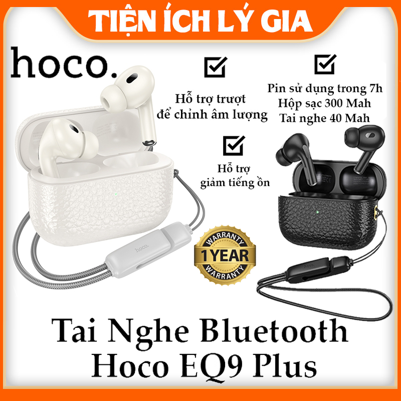 Tai nghe bluetooth Hoco EQ9 Plus, tai nghe nhét tai có mic đàm thoại, hỗ trợ giảm tiếng ồn ANC với 7
