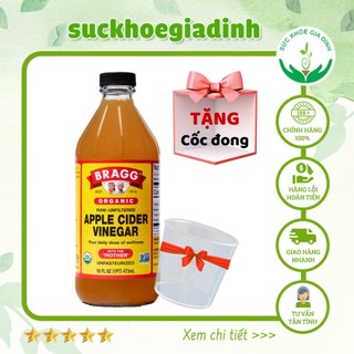 Giấm Táo Hữu Cơ Bragg 473ml - Hàng Mỹ - Date 2028