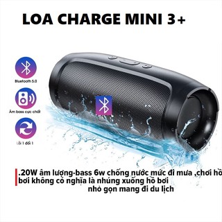 Loa Nghe Nhạc Bluetooth Charge Mini 3 Công Nghệ ISO Bass Cực Mạnh Chống Nước - Hàng Chính Hãng Dùng Thẻ Nhớ USB