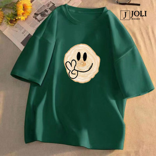 Áo Thun Unisex SMILE Form Rộng Nam Nữ by JOLI Phong Cách Ulzzang
