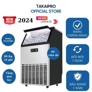 Máy làm đá viên takaipro 80kg/24 giờ model tk-hzb80 - bản 2024 66 viên đá
