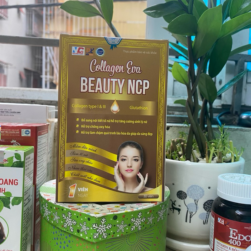 [Loại chuẩn] Collagen Eva Beauty NCP Giảm Nám Sạm Khô Hạn Cân Bằng Nội Tiết Tố Nữ Hiệu Quả - Hộp 30v