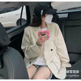 Sẵn Đen(Hàng Đẹp)Ảnh thật 4 hình cuối-2W355.Áo blazer unisex nam nữ phong cách Harajuku Hàn Quốc