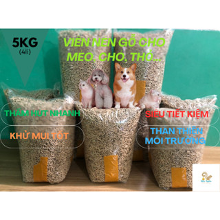 Gỗ nén thông 4li bịch 5kg lót chuồng mèo, thỏ, bò sát...