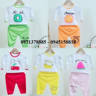 Set 5 bộ dài cherry cotton 2 chiều cho bé từ 3-12kg