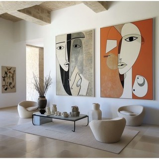 Tranh Treo Tường in Canvas Người Cô Gái Trừu Tượng Sơn Dầu Boho Minimalist nghệ thuật Decor Phòng Ngủ Khách Sạn-MELYHOM