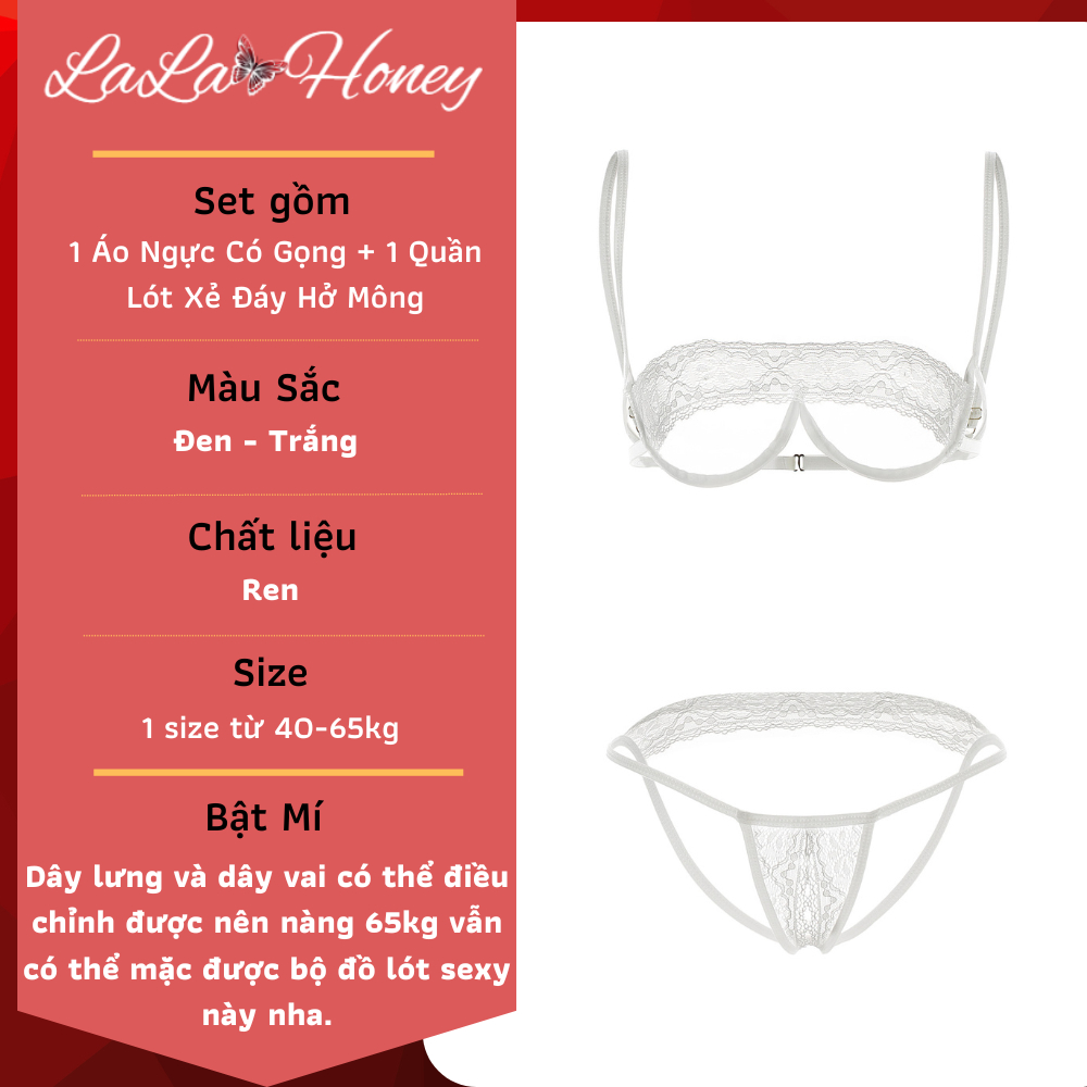 Bộ Đồ Lót Nữ Lọt Khe Ren Sexy Xuyên Thấu Gợi Cảm, Bộ Nội Y Lingerie Sexy Quyến Rũ Gợi Cảm Cho Nữ - LALA HONEY | BigBuy360 - bigbuy360.vn
