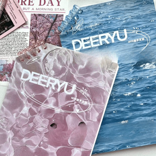 Sổ tay A5 lật chéo kẹp còng bìa đại dương S50 Sổ còng kẻ ngang nét đứt 100 trang 58GSM họa tiết vân sóng nước