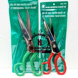 1 cây kéo cắt may vải chuyên nghiệp nhơn hòa - nguyễn đình 10 inch và 11 inch lưỡi cắt trắng tay cầm quấn len