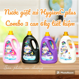 Combo 3 can nước giặt Hygienc Plus (3 can 6kg) đậm đặc, lưu hương thơm mát ( Hàng Việt Nam Chính hãng )