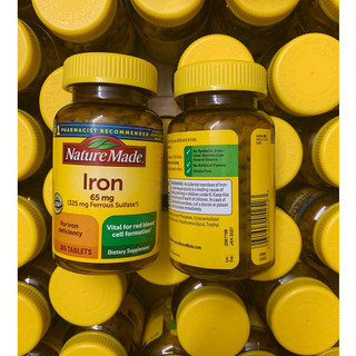 Viên uống bổ máu sắt mỹ nature made iron 65mg hộp 365 viên