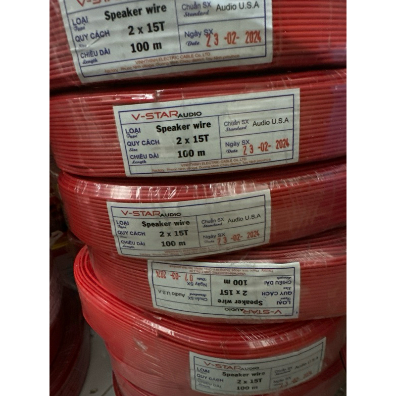 Dây điện đỏ đen Vstar 100m