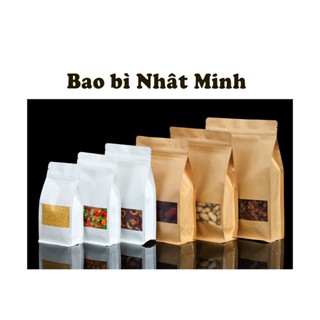  20 túi zip giấy hộp 8 cạnh có cửa sổ an toàn cán màng chống nước 