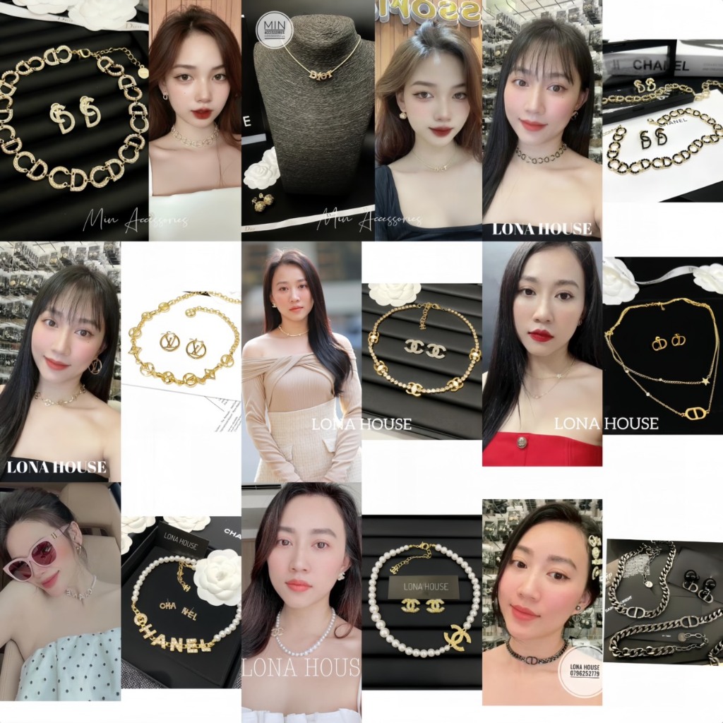 Sét Đồ Nữ Đẹp Dây Chuyền Và Bông Tai Sang Chảnh Trẻ Trung Cá Tính Sử Dụng Hàng Ngày Hoặc Đi Sự Kiện