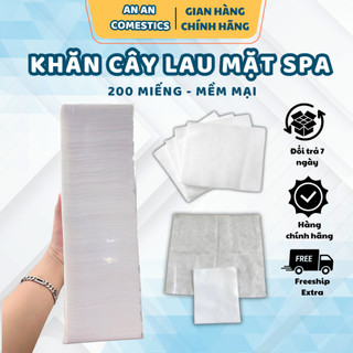 Cây giấy vuông, khăn cây lau mặt Spa mịn mềm 200 tờ - An An Comestics