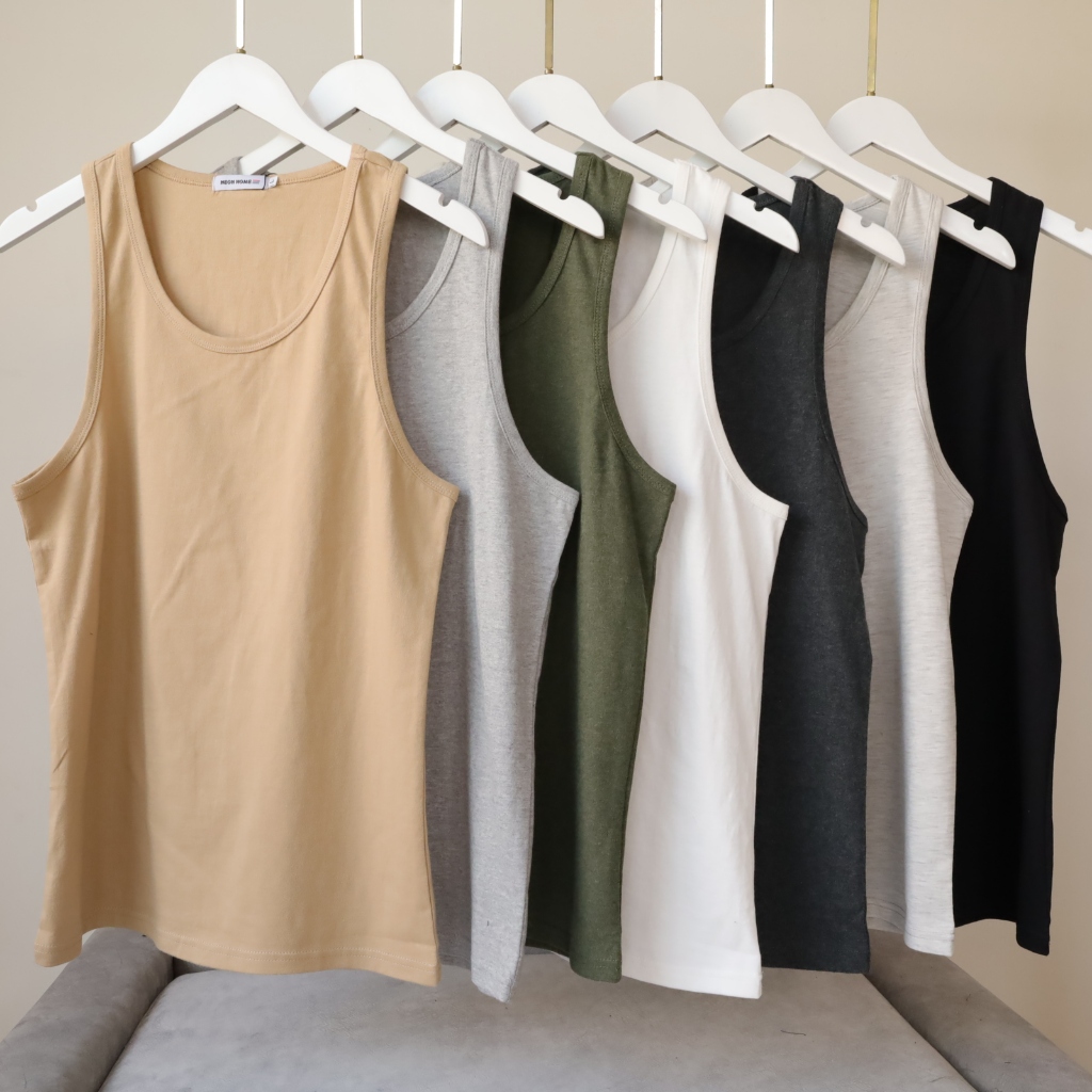 Áo ba lỗ trơn Neon chất cotton thun co giãn, Áo tanktop nam basic thấm hút mồ hôi