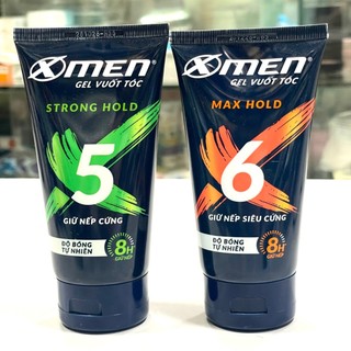 Xmen gel vuốt tóc 150g xanh strong hold lever 5, vàng super strong hold lever 6