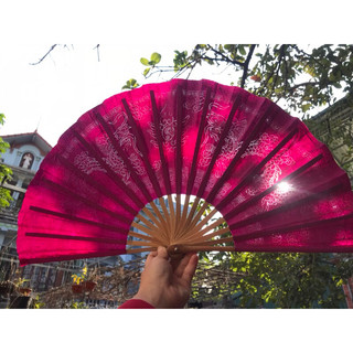 Quạt giấy dó châm kim nan tre 35 cm hàng tuyển
