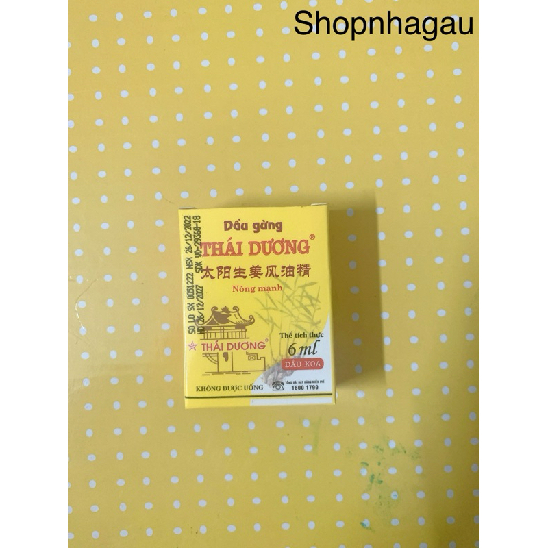 Dầu gừng Thái Dương   Hộp 1 chai 6ml nhỏ gọn