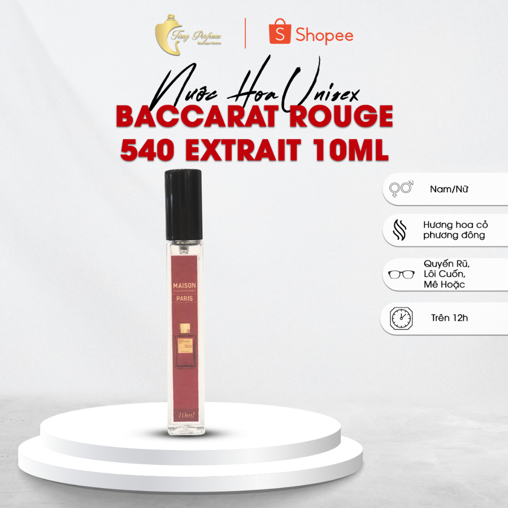 Nước hoa nữ MFK Baccarat Rouge 540 Extrait de Parfum sang trọng quý phái Chiết 10ml