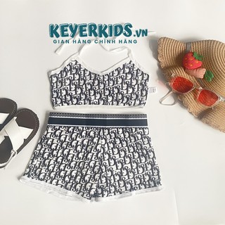 set bikini đi biển mùa hè bé gái KEYER KIDS, bikini kiểu dáng sexy họa tiết chữ nổi bậc VN23