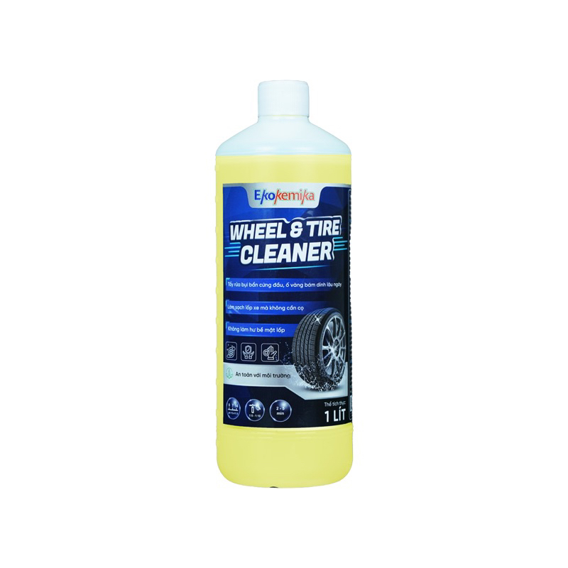 Dung dich tẩy lốp xe Wheel & Tire Cleaner, sản phẩm của Ekokemika Chai 1 lít