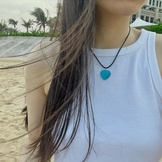 Vòng Cổ Dây Sáp Trái Tim Thuỷ Tinh