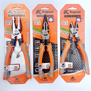 Kìm Điện - Cắt - Nhọn đa năng thép Crv cao cấp Kapusi Japan, Tiết kiệm 30% sức lực so với kìm thường