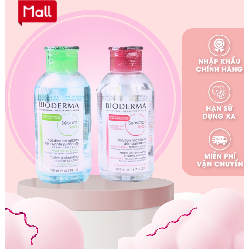 Nước Tẩy Trang Bioderma 500ml Dành Cho Mọi Loại Da - Hàng Chính Hãnggg