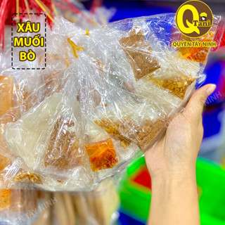 Xâu (10 bịch) Bánh Tráng Muối Bò Sate Dầu Tỏi Phi | Bánh Tráng Dẻo Phơi Sương Tây Ninh + Muối Bò| Quyên Tây Ninh