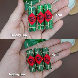 (TPHCM) Mô hình bánh chưng - bánh tét cao cấp handmade/ trang trí Tết