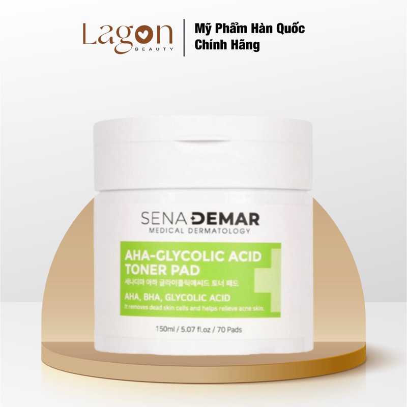 Toner Pad SenaDemar AHA- Glycolic Acid Toner Pad 70 miếng