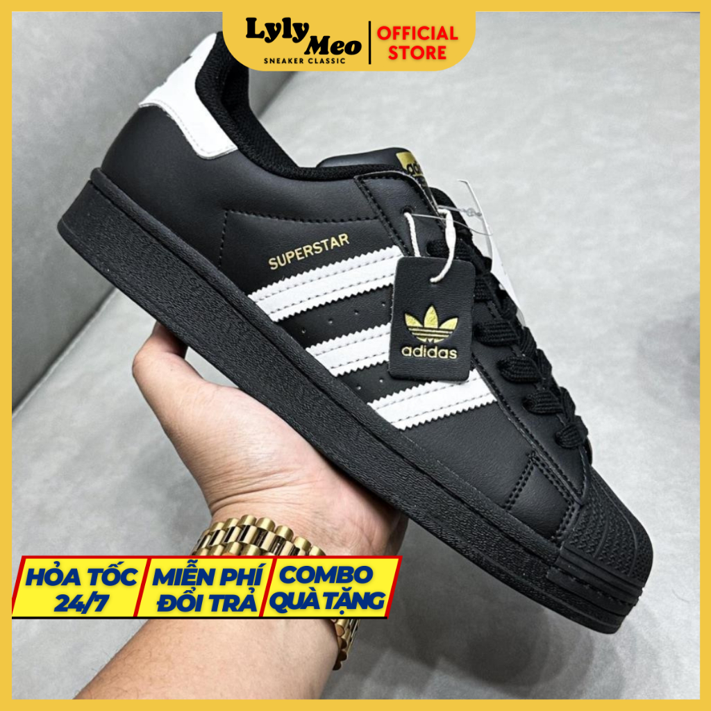 Giày_ Dass Super star cổ thấp màu đen trắng,giày cổ thấp nam nữ bản đen trắng hàng chuẩn 1:1 Cực Hot Đủ Size Nam Nữ