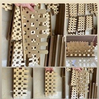 Hàng rào gỗ 25x25x5mm chơi góc xây dựng có chân lắp ráp - đồ dùng mầm non