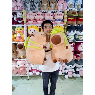 Gấu Bông Capybara Đeo Balo Rùa Đủ Size