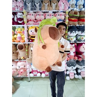 Gấu Bông Capybara Đeo Balo Rùa Đủ Size