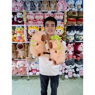 Gấu Bông Capybara Đeo Balo Rùa Đủ Size