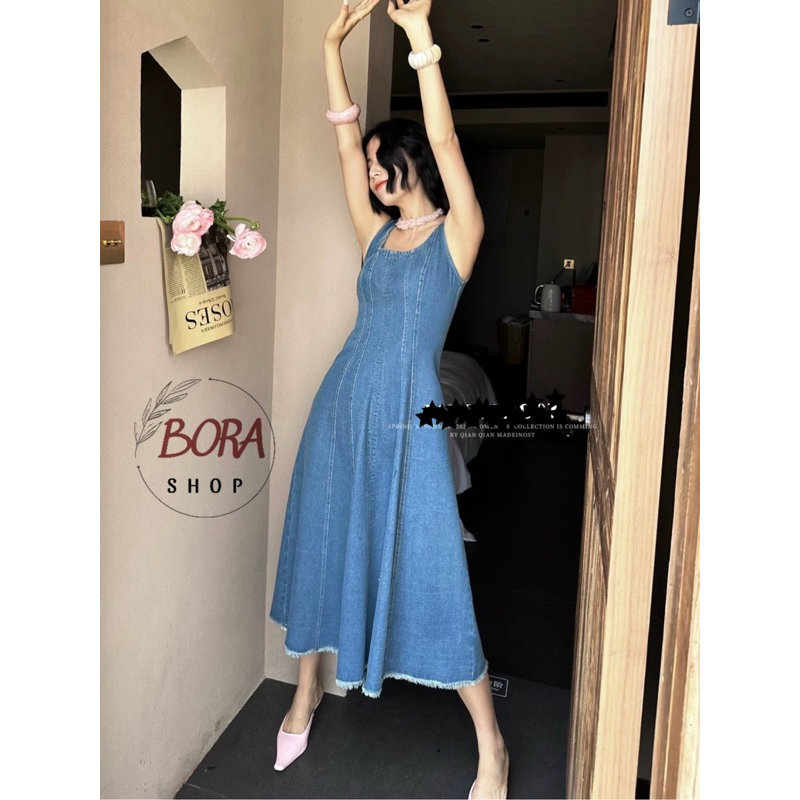 Váy demin nữ dáng dài BORASHOP order