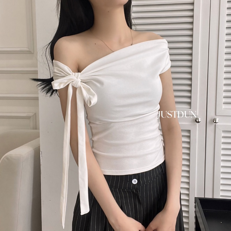 [Tặng Dây] Áo Trễ Vai Nữ JUSTDUN Z24 – Chất Cotton Mềm Mịn, Co Giãn Nhẹ, Form Ôm Đẹp, Tôn Dáng | BigBuy360 - bigbuy360.vn