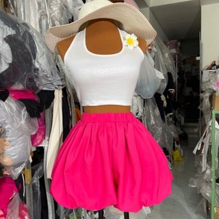 Quần short bí phồng TRƠN lưng thun