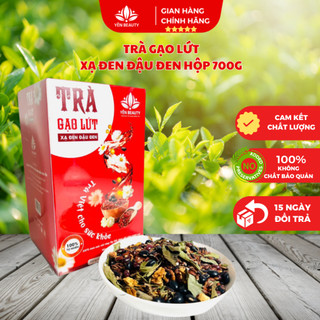 Trà gạo lứt giảm cân xạ đen đậu đen YẾN BEAUTY làm đẹp da hộp 700g, trà gạo rang đỗ đen cho bà bầu, chống lão hóa